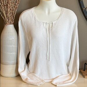 EDDIE BAUER White Lightweight Cotton Blend Sweater Size XXL
